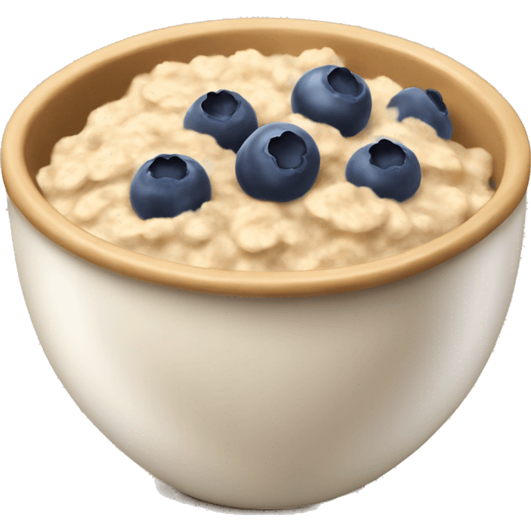 bowl of oatmeal with blueberries emoji