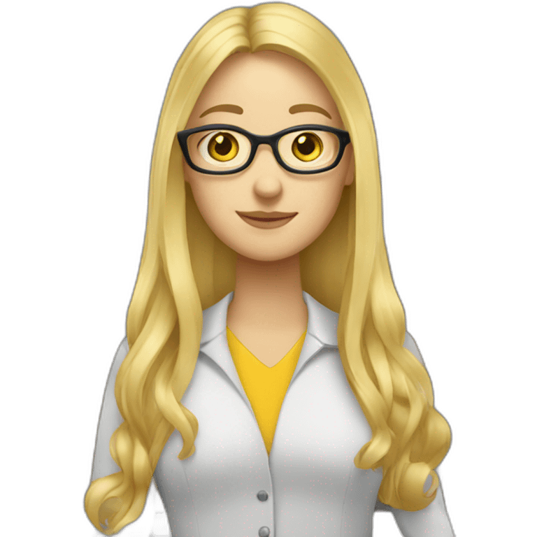 blonde long hair librarian with books emoji