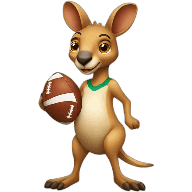 Kangaroo holding a football emoji