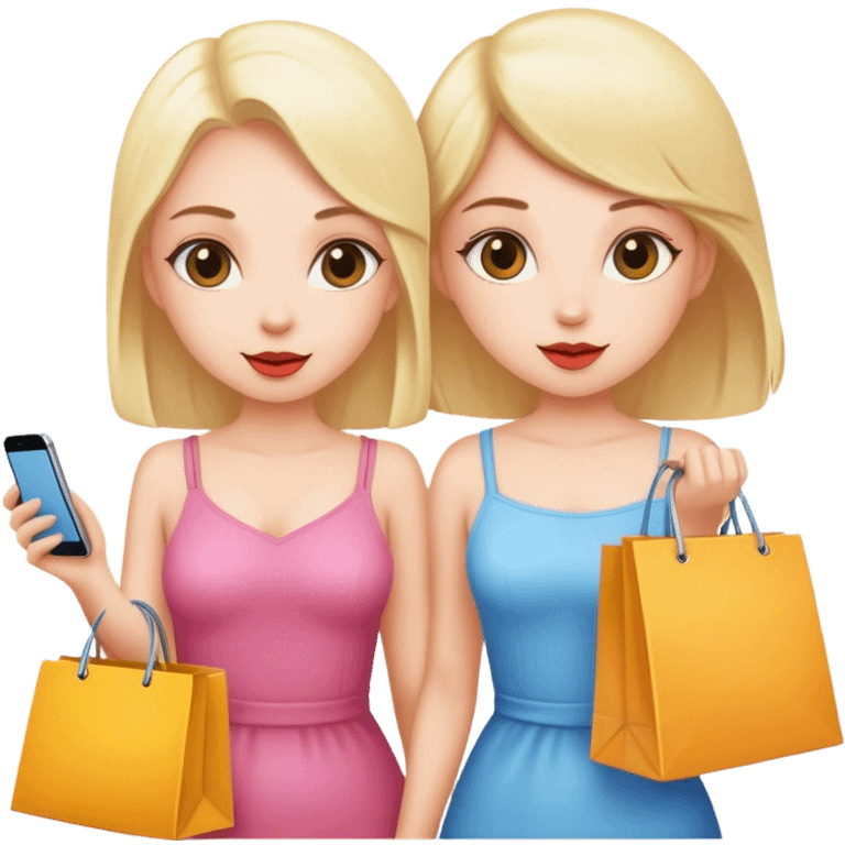 Two girls going shopping emoji