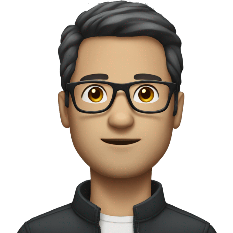 White man dark hair and glasses  emoji