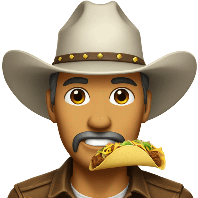 White Cowboy eating a taco emoji