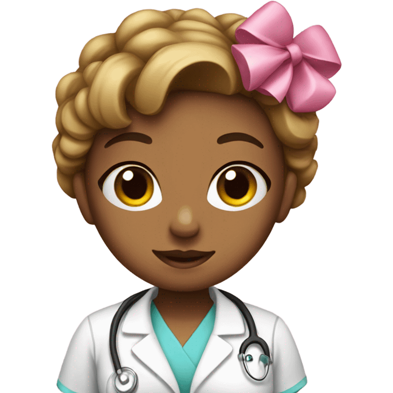 Nurse with a pink bow emoji