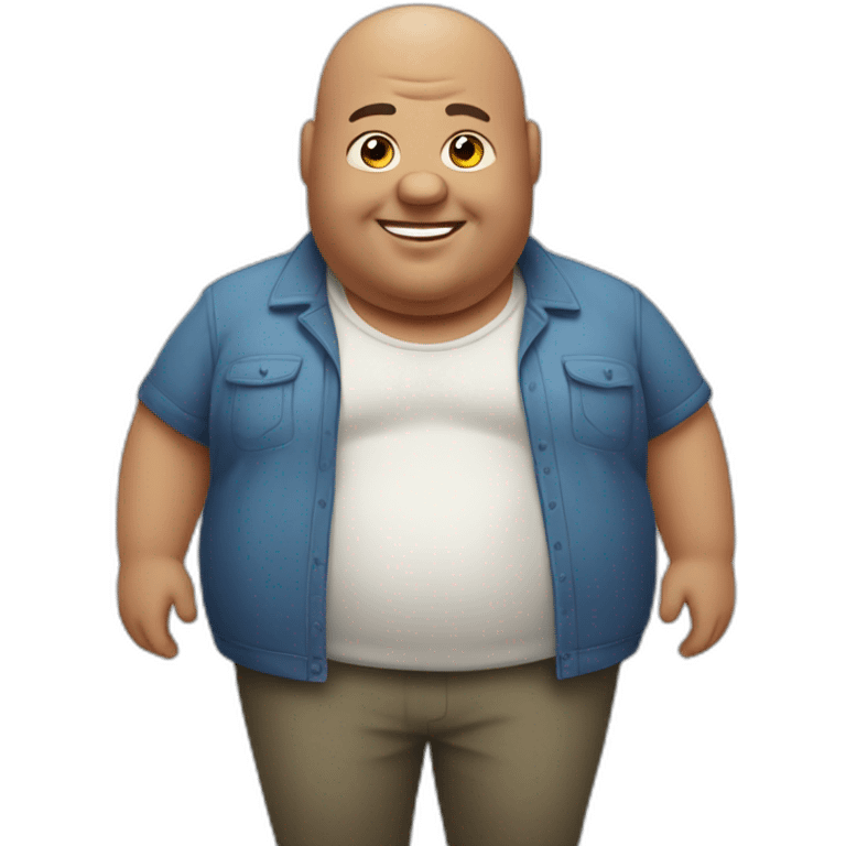 obese and happy bald man emoji