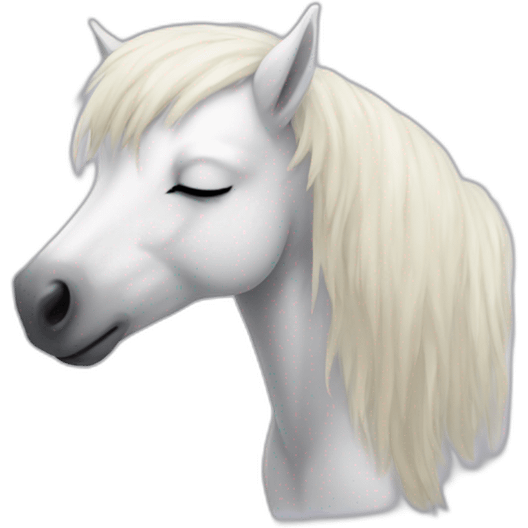 White pony sleep emoji