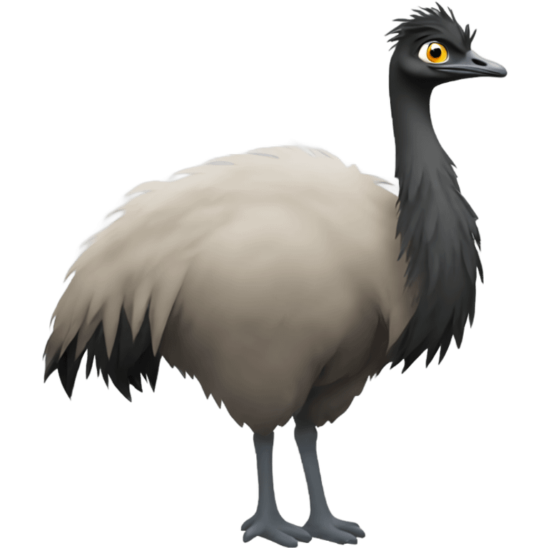 Full body side view of Emu emoji