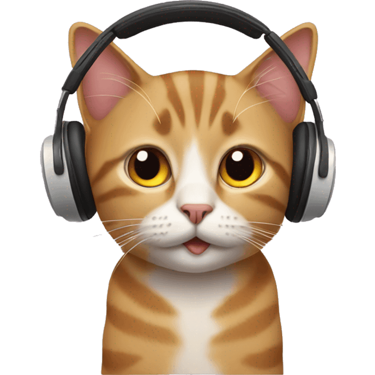 Cat listening to music emoji