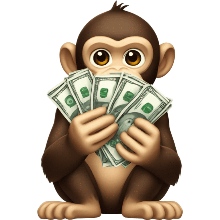 Monkey holding money  emoji