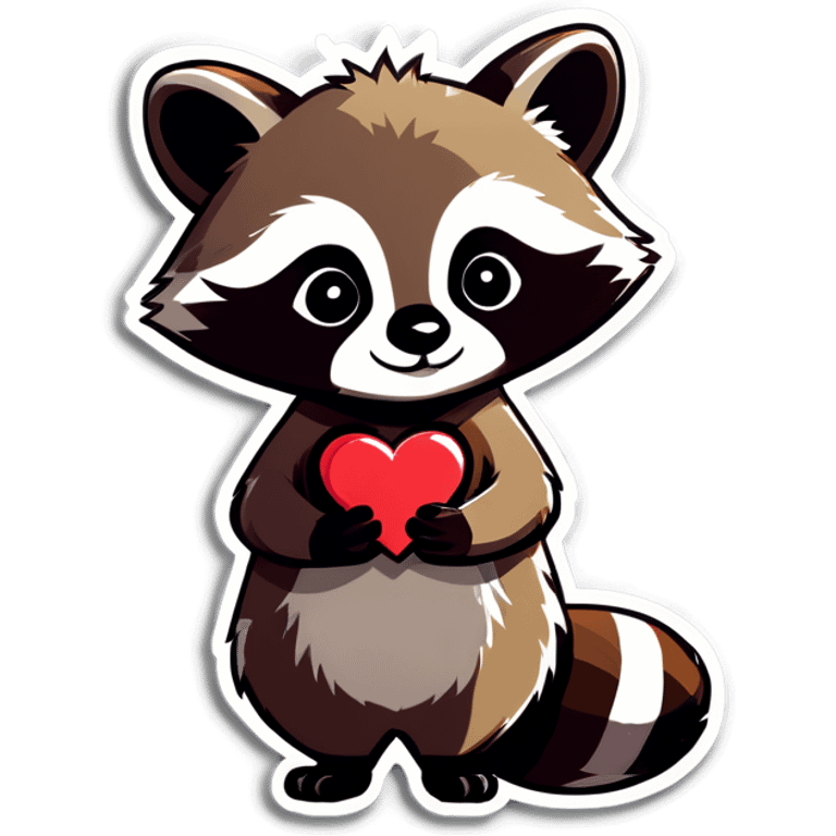 Raccoon in love emoji