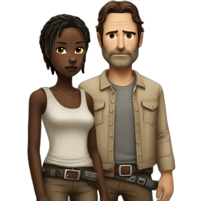 Rick Grimes and Michonne emoji