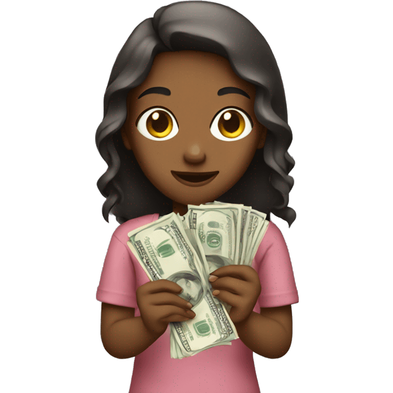 girl holding money emoji