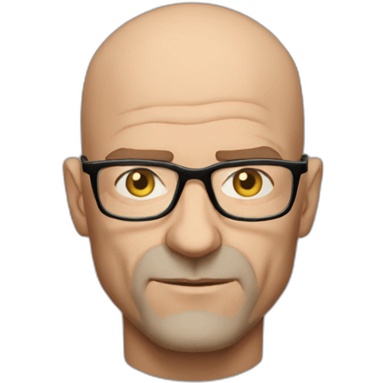 handsome blueeyed bald 50 year old man wearing breaking bad glasses emoji