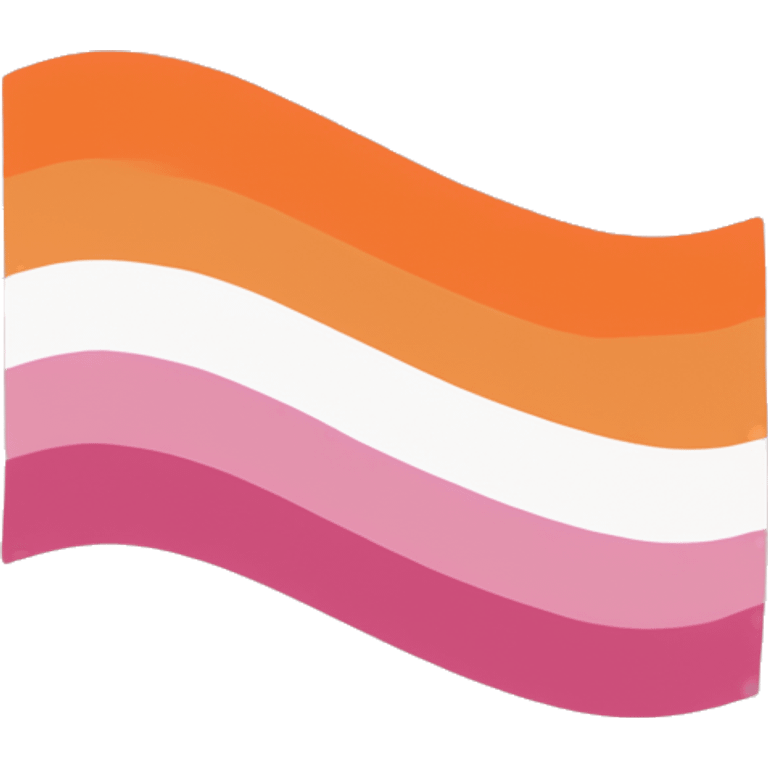 lesbian pride flag with seven horizontal stripes: dark orange, orange, light orange, white, pink, dusty pink, and dark rose. emoji