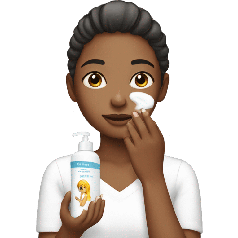 Girl applying moisturiser  emoji