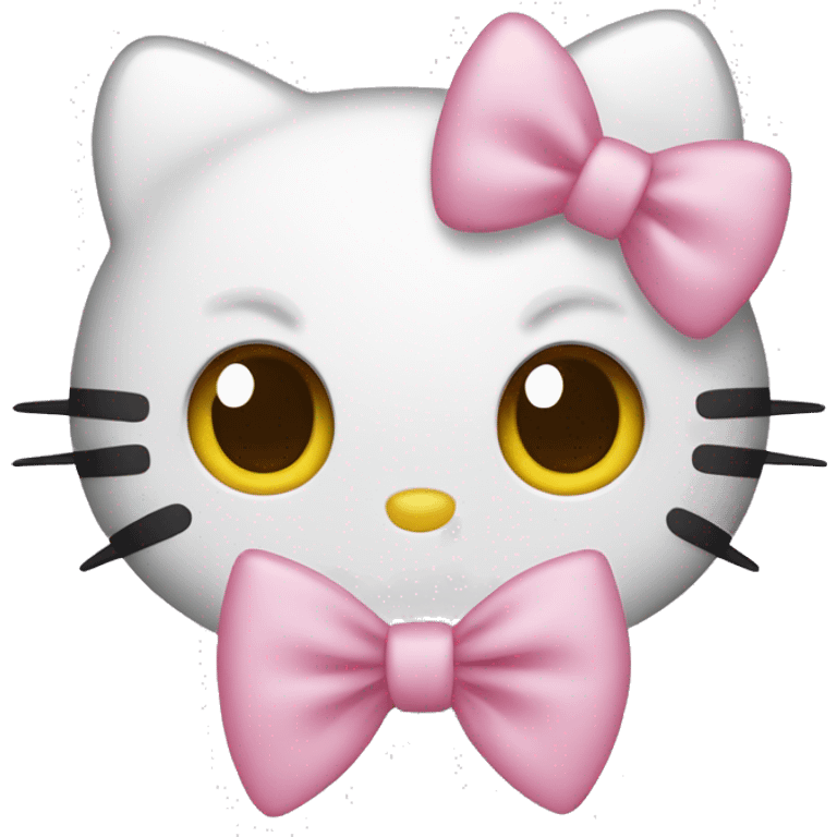 hello kitty face with baby pink bow emoji