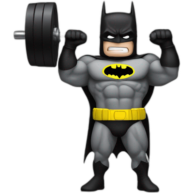 batman lifting weights emoji