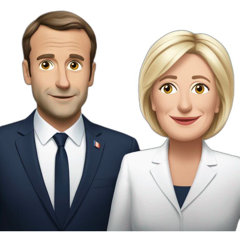 Emanuel Macron avec Marine le Pen emoji