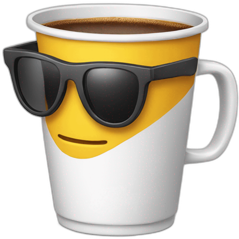 Cup with sunglasses without smile emoji