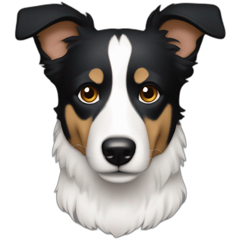 dog, short-hair, black-hair, white-chest, white-stripe-down-face, black-border-collie, mcnab, terrier emoji