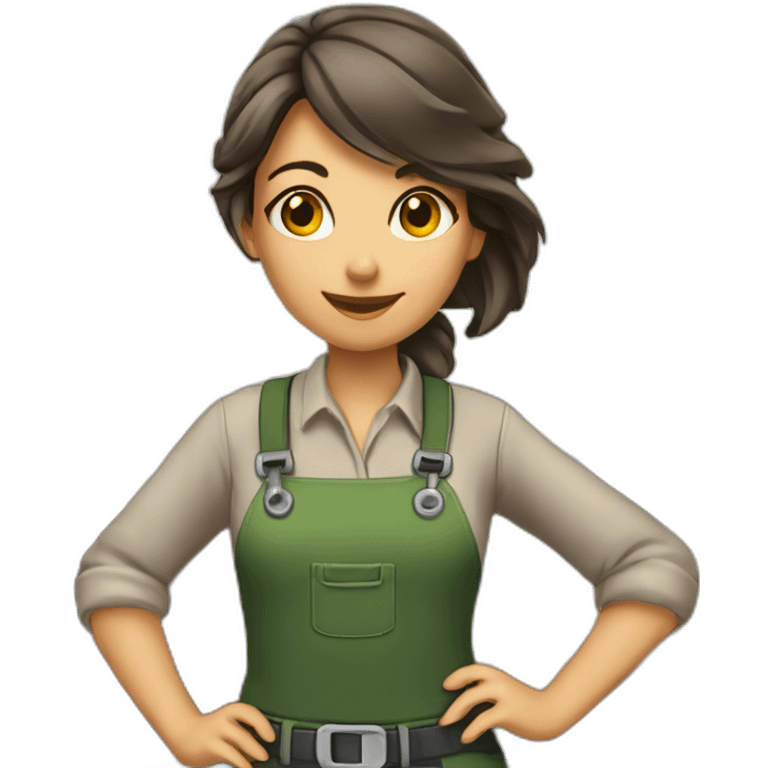 An engineer girl in a sawmill emoji