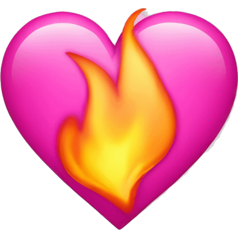 Heart with fire (pink) emoji