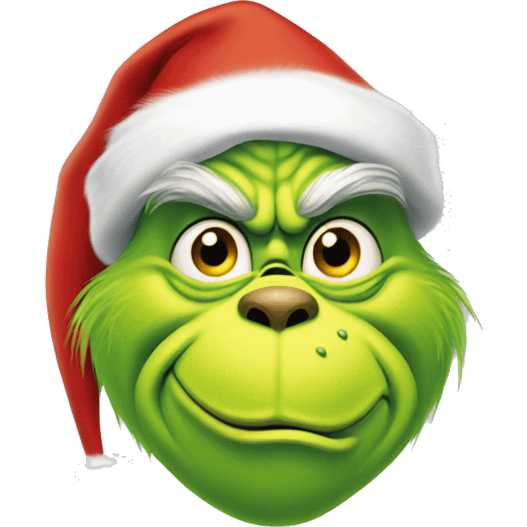 the grinch wearing a Santa hat emoji