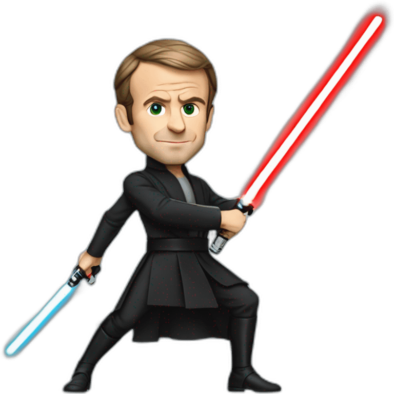 Emmanuel macron with a lightsaber emoji