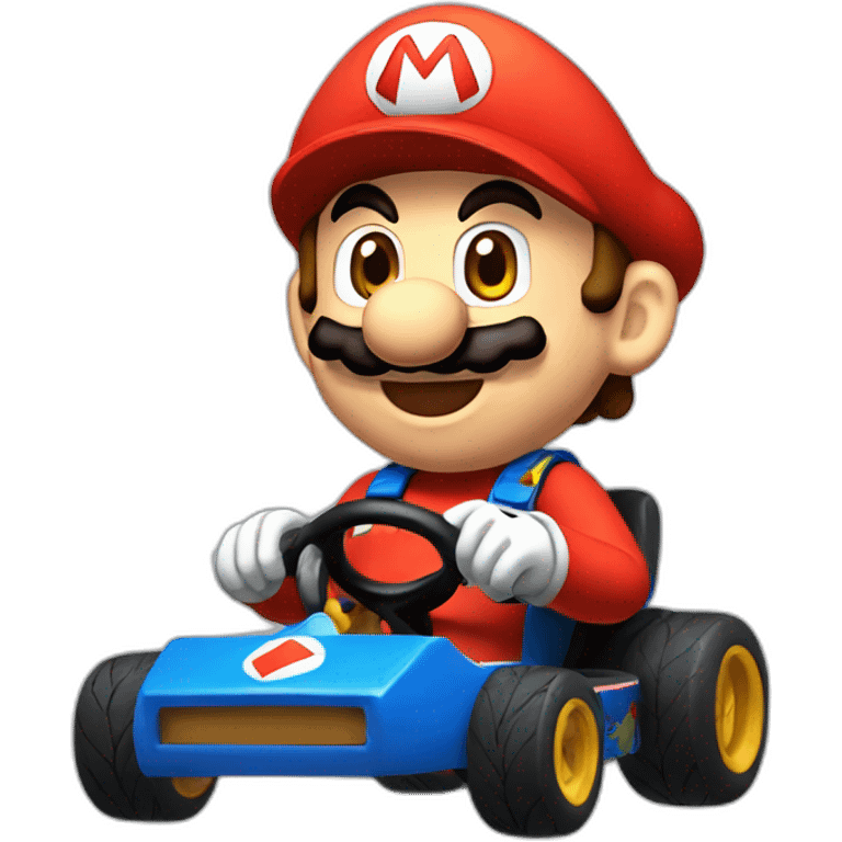 mario qui joue à un karting emoji