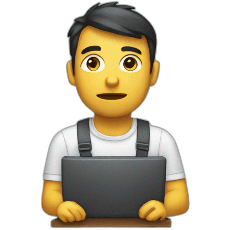 developer bored holding a keyboard emoji