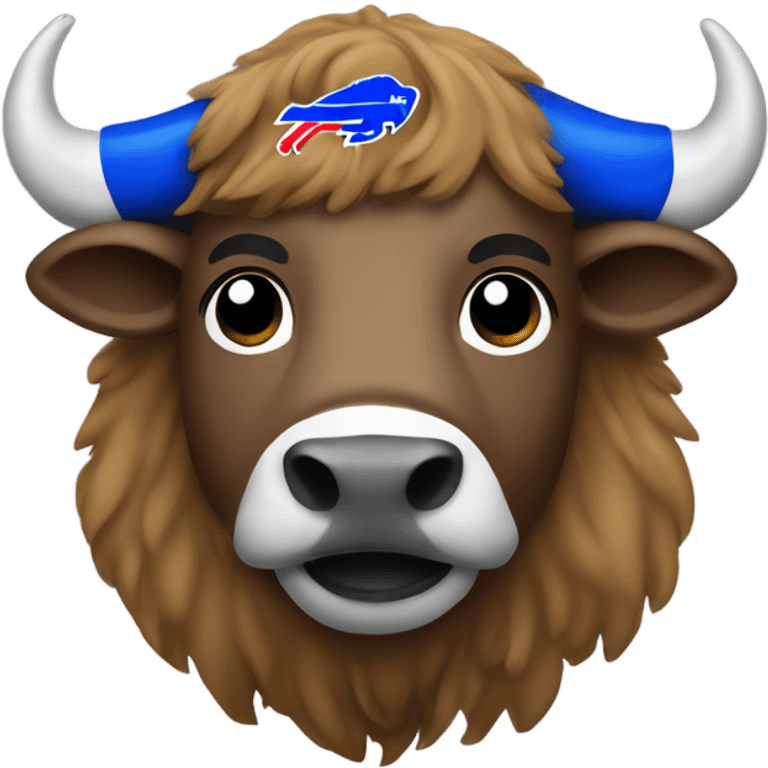 Buffalo wearing Buffalo Bills attire emoji