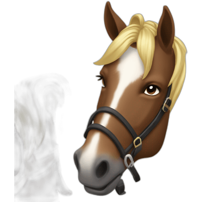 Un poney sur une cavalière emoji