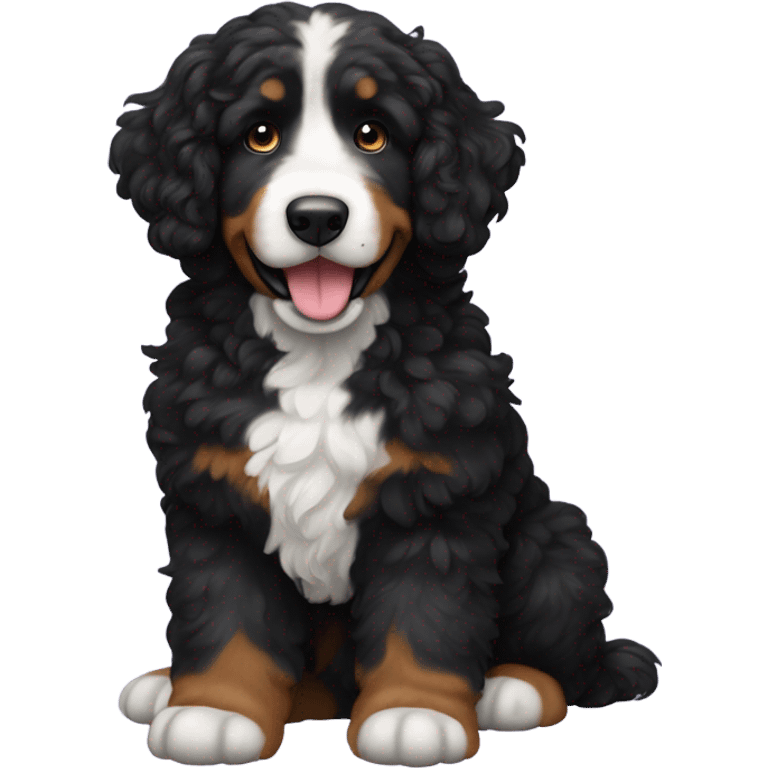 Bernedoodle mostly black emoji