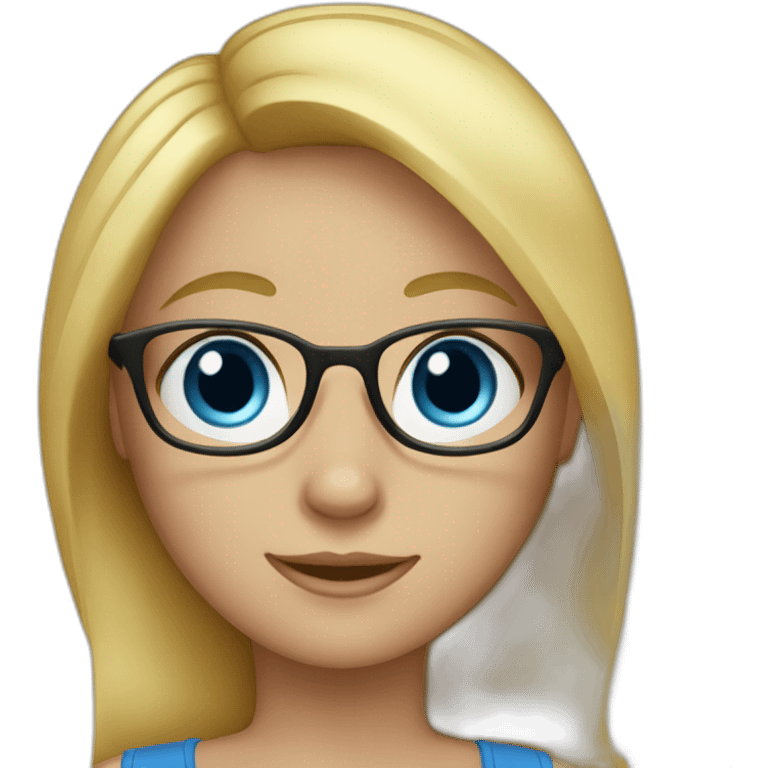 A Girl with Blue eyes, glasses and Blond hair emoji