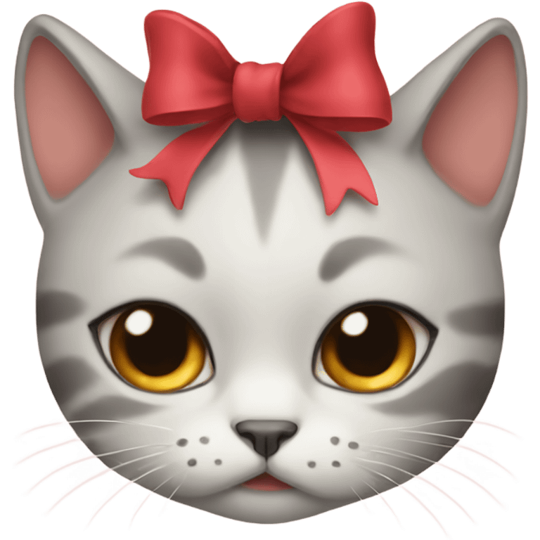 cat crying and wearing a bow emoji