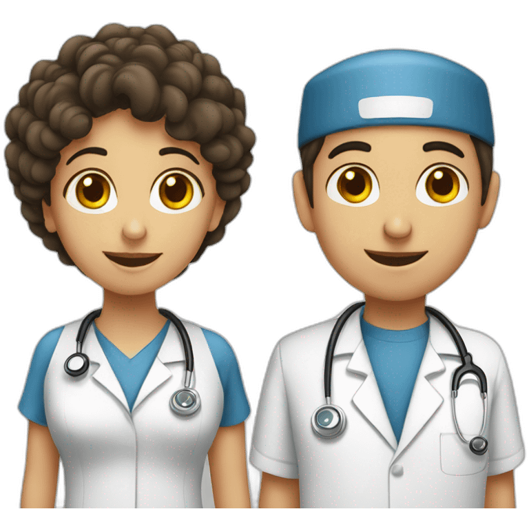 A Jewish girl friendship with doctor Arabic boy emoji