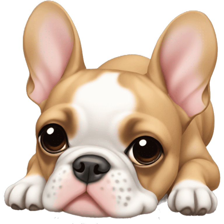 Fawn frenchie laying emoji