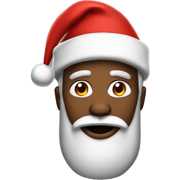 a black man with ultra big jawline and a christmas hat emoji