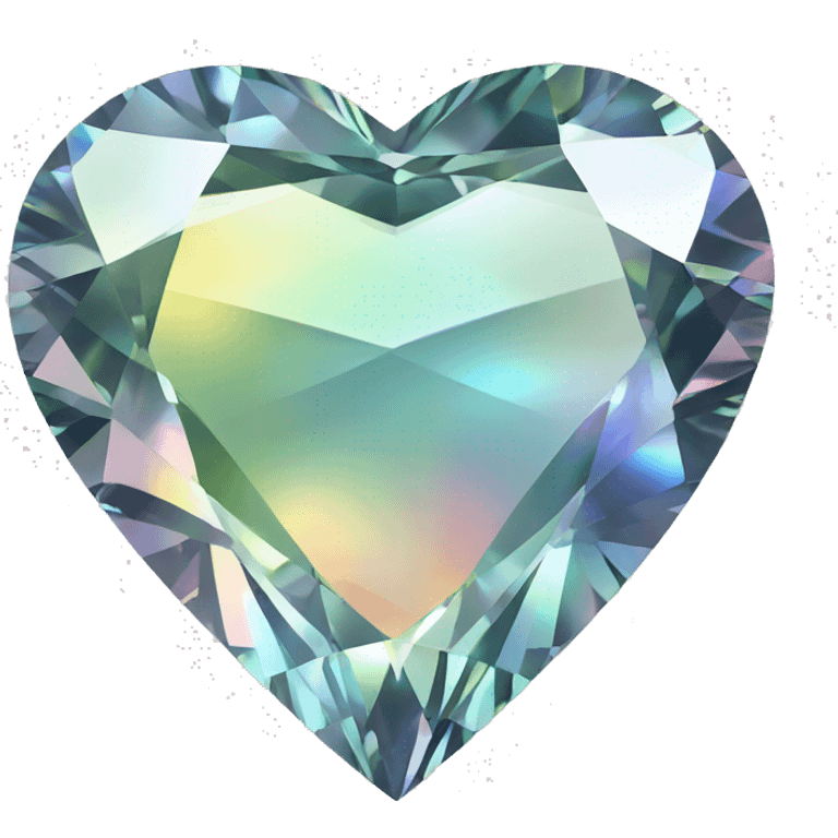 Heart shaped 56-carat iridescent diamond emoji