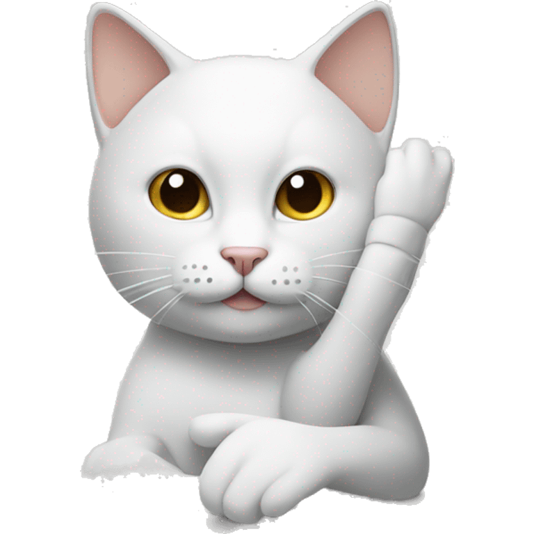 Cat with big white gloves emoji