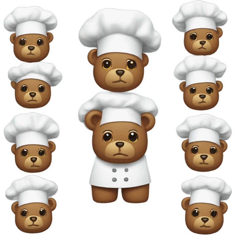 Teddy bear cooking emoji