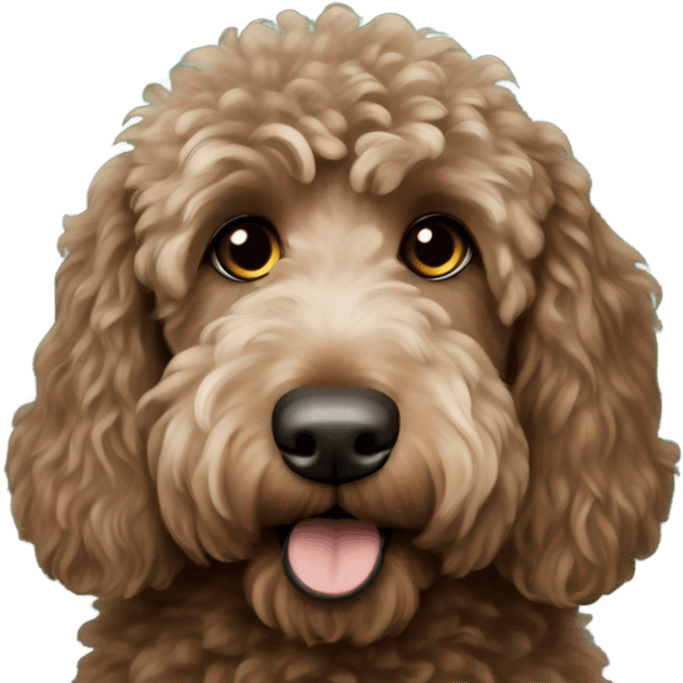 Brownish Labradoodle wearing a Philadelphia eagles jersey emoji