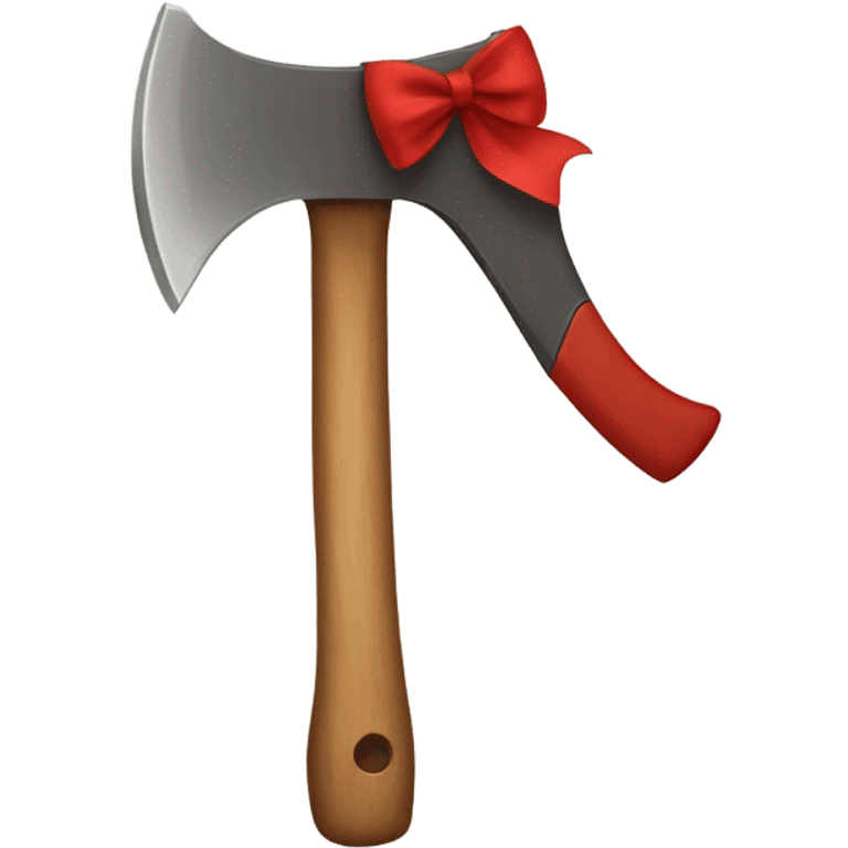 cute axe with red bow emoji