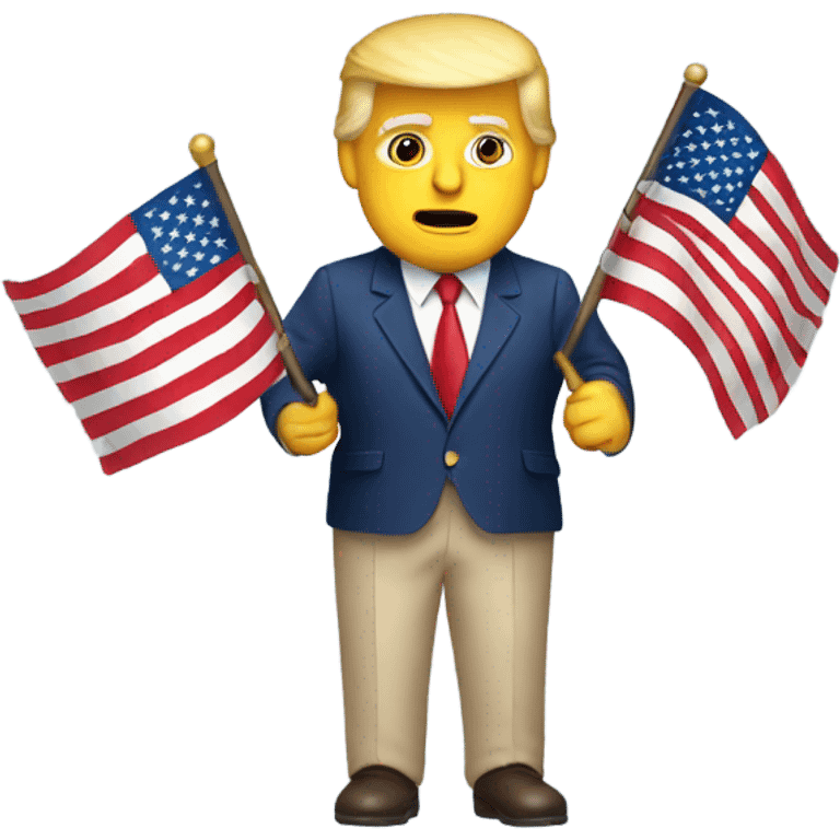 Trump with and american flag in background emoji