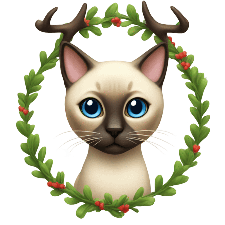 Siamese cat with antlers emoji