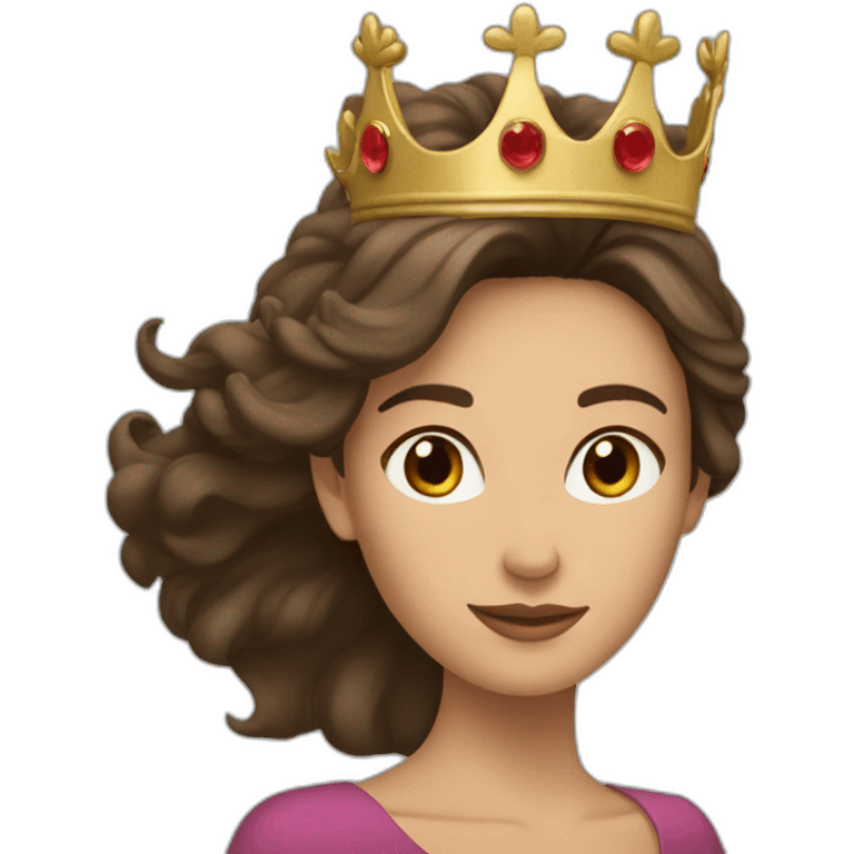 Une femme brune avec une couronne qui en tue une autre femme emoji