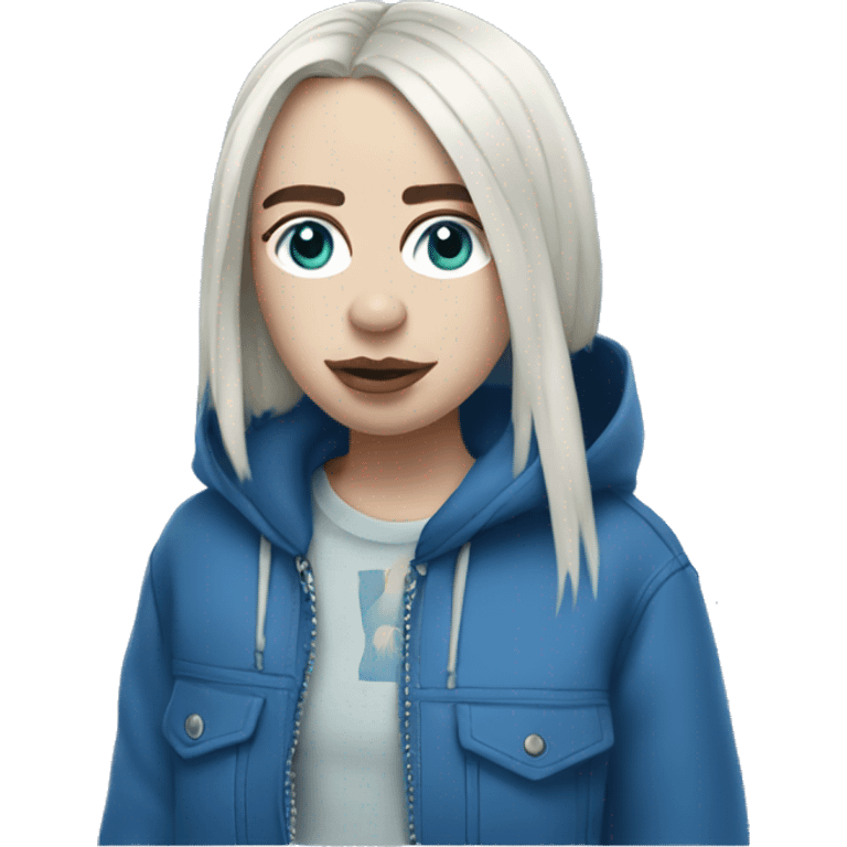 billie eilish wearing bleu outfit emoji