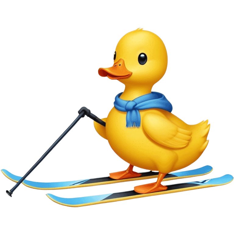 Yellow duck skiing emoji