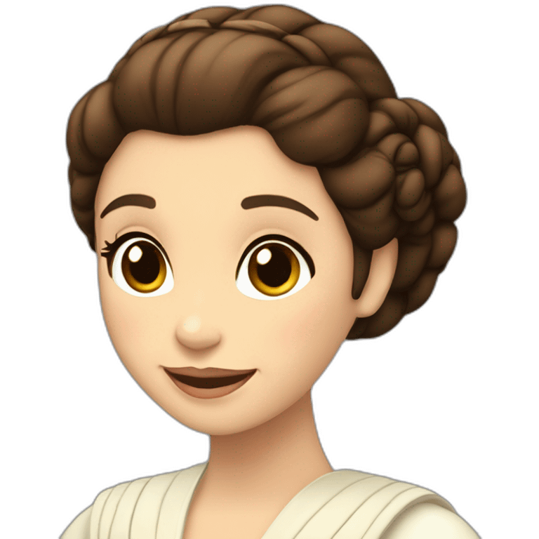 princesa Leia sonriendo mucho emoji