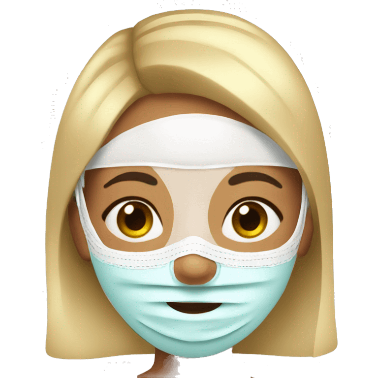 the girl with the cosmetic mask on her face emoji