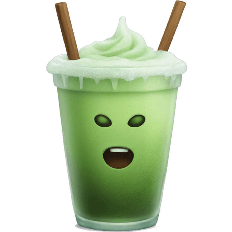 An iced matcha emoji